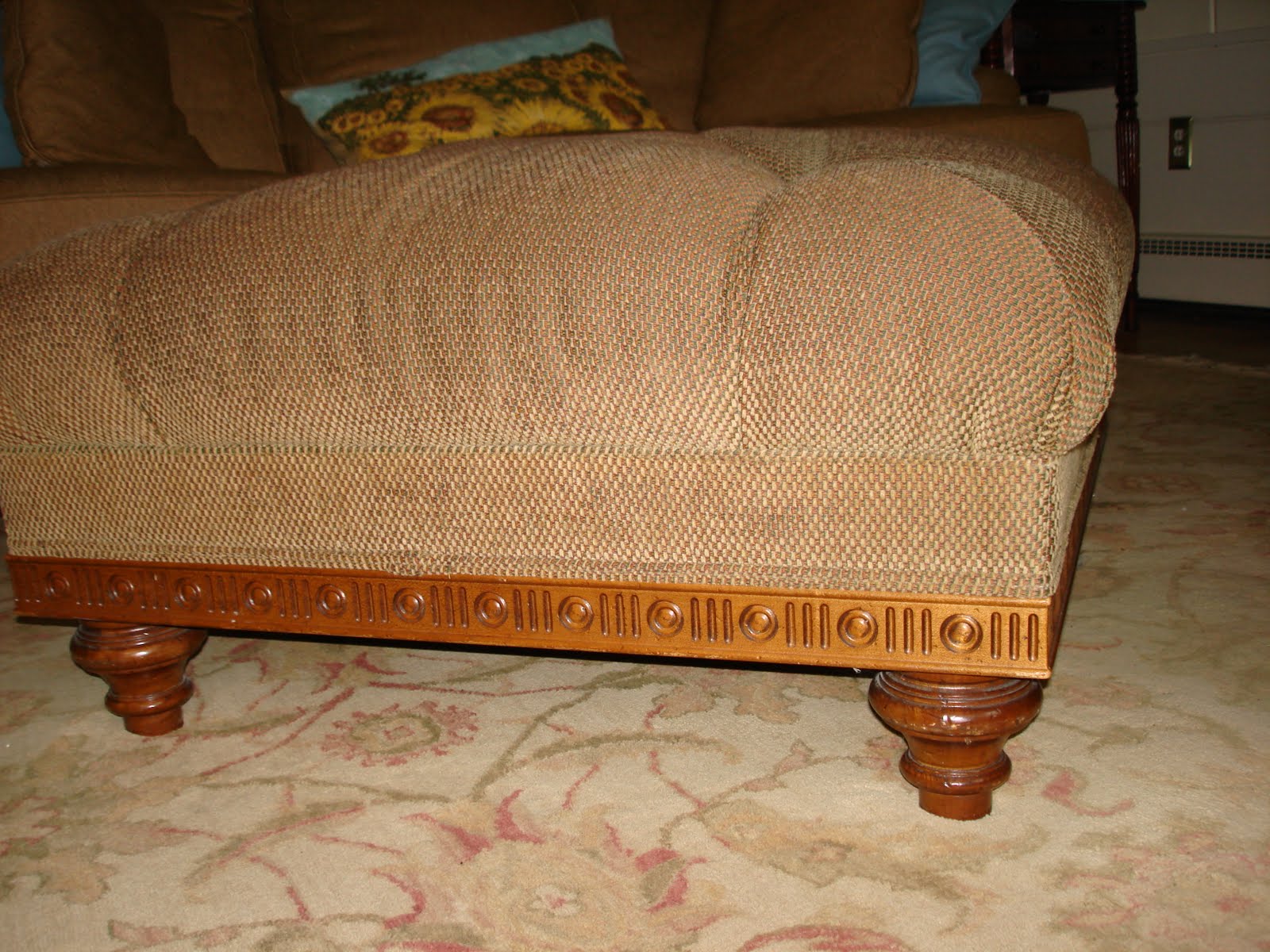 Everyday Ellie Ottoman reupholstery..