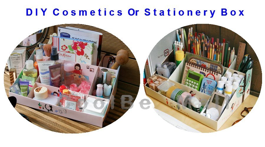 CoolBe Mall DIY Cosmetics/Stationery Box (Pink)