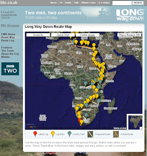 BBC Long Way Down Map