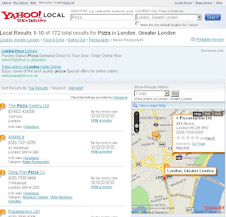 Yahoo Local London Nearest - No Radius Search Circle