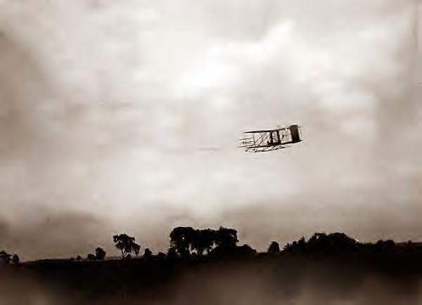 Wright Bros flight 45. Orville flying. 1905