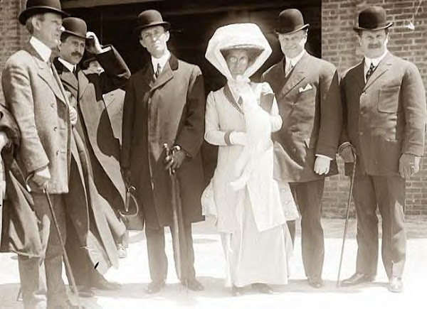 Wilbur & Orville Wright & Katharine with others. 1907