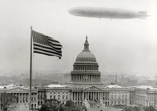 Graf Zeppelin over Capitol. The German airship