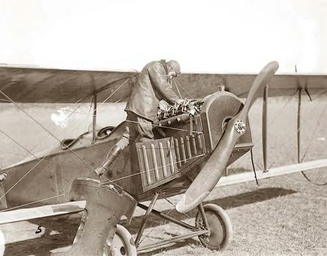 Lindley working on plane
