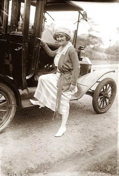 Young lady & automobile