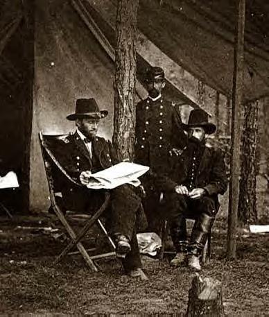 1861: Grant with staff in camp