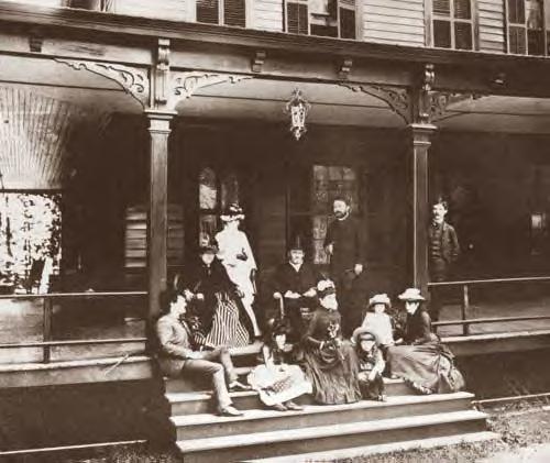 U.S. Grant and his family on the porch of the Grant Cottage in 1885