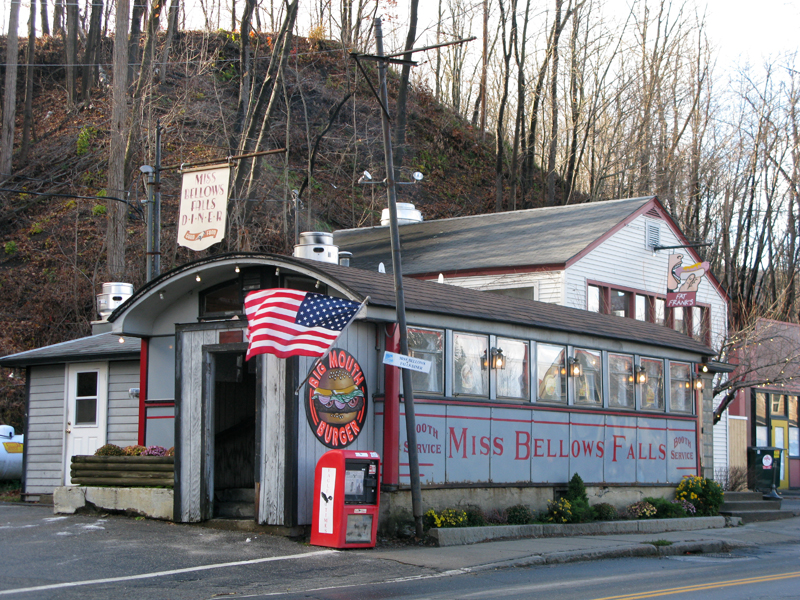 Postcards Miss Bellows Falls Diner, Bellows Falls, Vermont