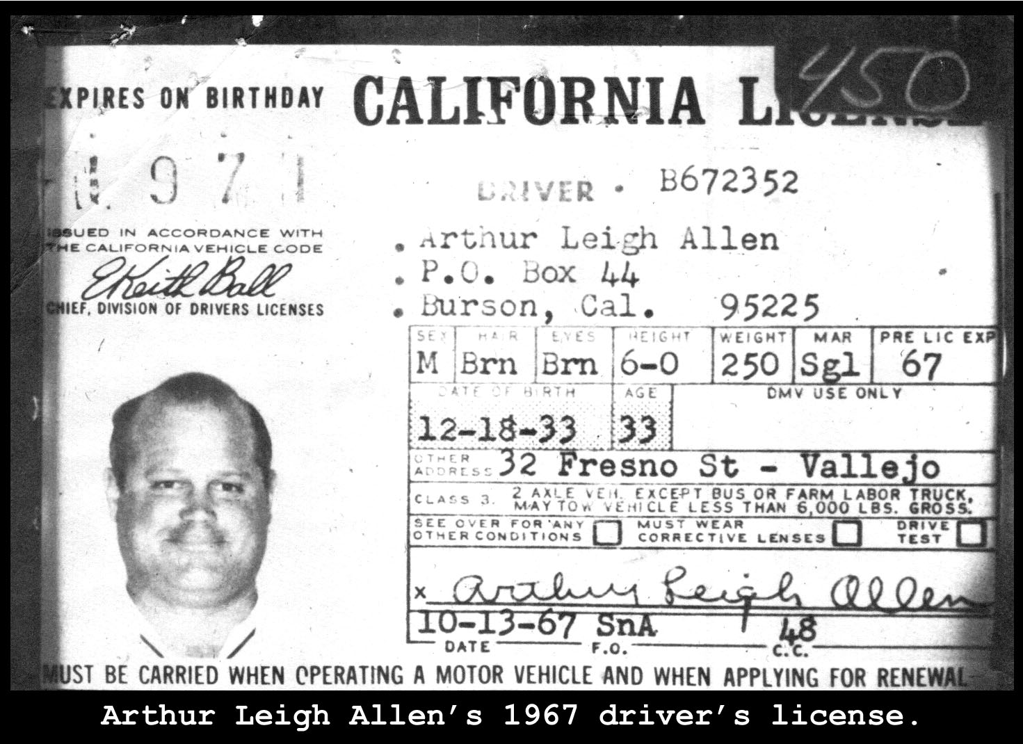 Zodiac Killer Arthur Leigh Allen