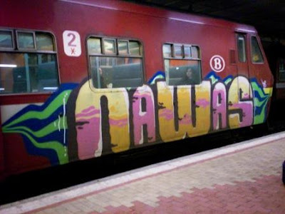 Graffiti art on trains