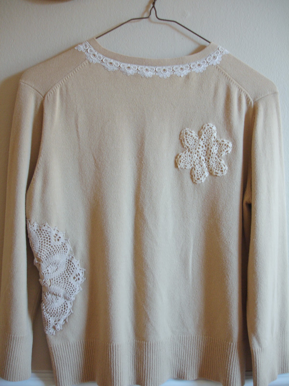 field wonderful: Doily Sweater