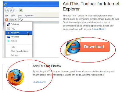 cara install AddThis Toolbar pada browser