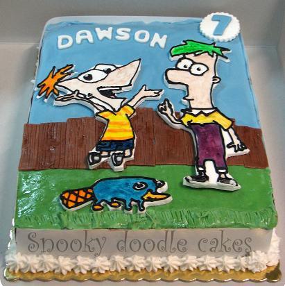 Phineas  Ferb Birthday Cake on Snooky Doodle Cakes  Phineas And Ferb