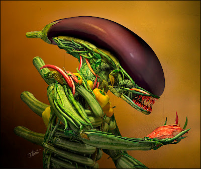 La salade d'Alien élaborée en images de synthèse par Till Nowak.
