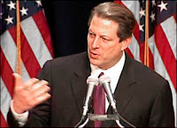 Al Gore durant l'une de ses conférences à l'Université de New York.