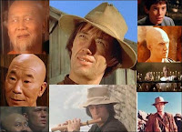 David carradine et les autres vedettes de la série Kung-Fu. Document Warner Home Video.