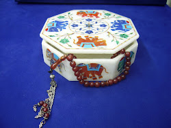 White Marble Inlay Jewellery Boxes