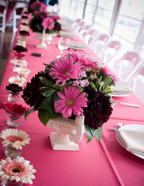 Glorious Pink Wedding Table Decoration