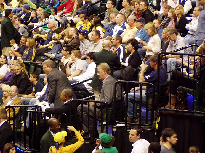 Larry Bird at a Pacers game