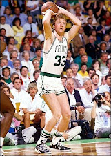 Larry Bird with his famous three pointer beyond the arc!!