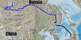 Track from Tokyo to Irkutsk