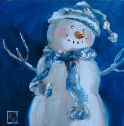 snowman oil paintings painting 6x6 kelley macdonald snowmen inch mister christmas artist mcdonald frosty ornaments decorations him