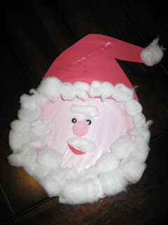 The Active Toddler: Cotton Ball SANTA Craft - easy for small kids