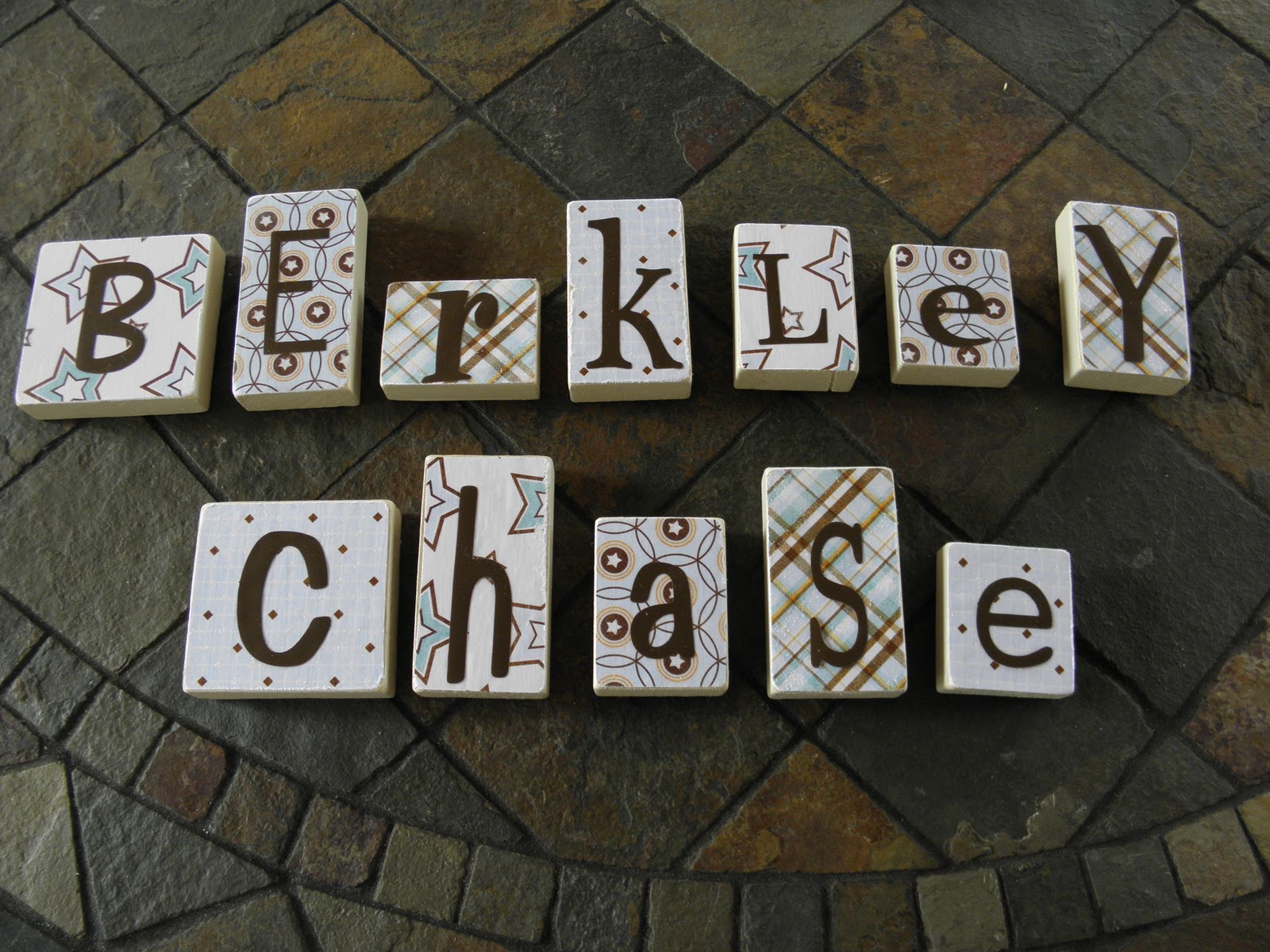 My Serendipity Vinyl/Mod Podge Name Blocks