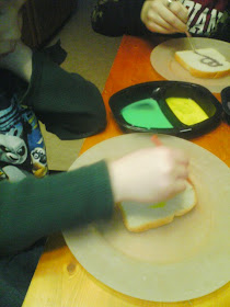 Valentine Edible Art Milk Paint Recipe for preschoolers.