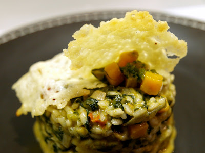  Risotto de verduras con peineta de queso 