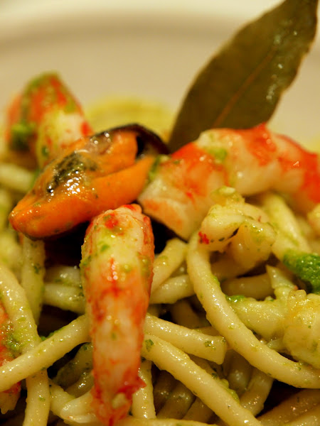  <strong>espaguetis</strong> a la <strong>marinera</strong> con pesto 