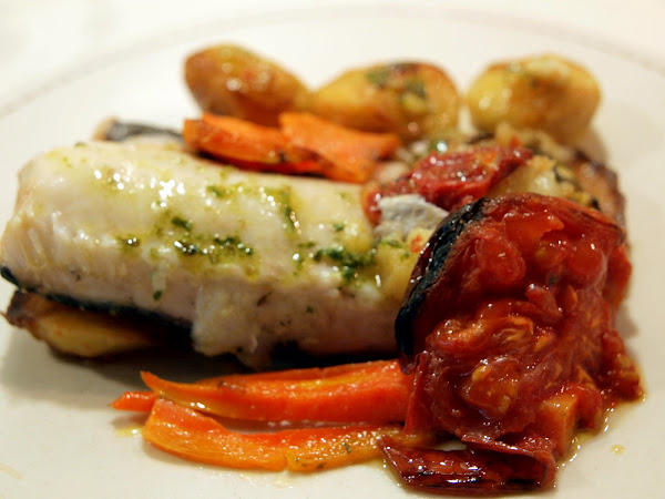  Merluza con <strong>verduras</strong> al <strong>horno</strong> 