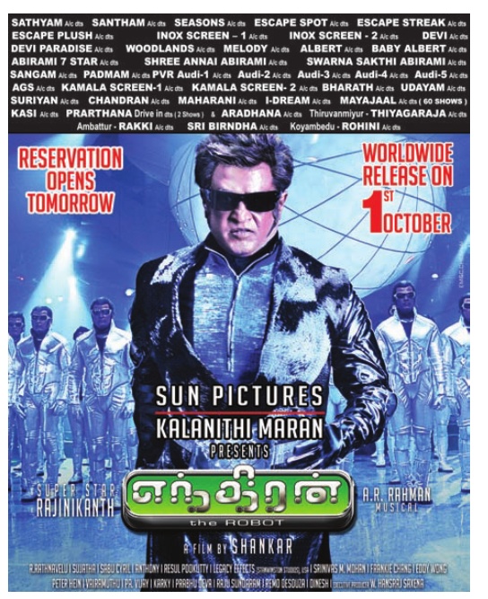 My Reviews for all: robo / enthiran advance booking open in chennai