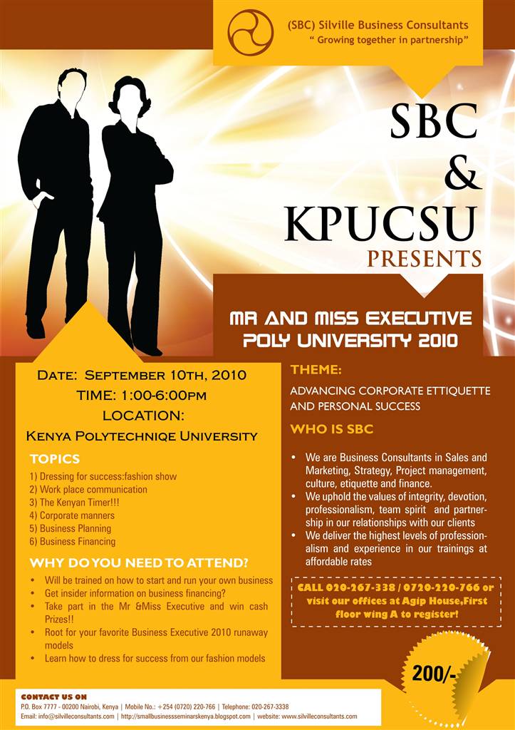 Business Seminars for Small Kenyan Business " The business card decorum"