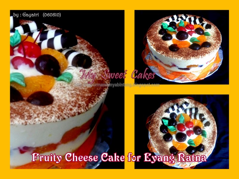 Super delicious birthday cookies: Fruity Cheese Cake for Eyang Ratna