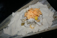uncooked masa and tamales ingredients