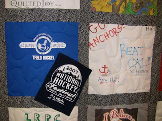 Laura's Graduation T-Shirt Quilt, quilted by Angela Huffman