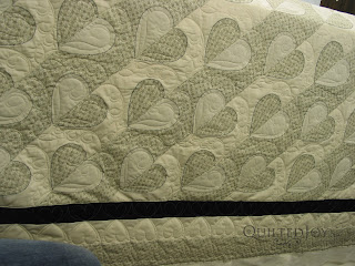 Madeira Hearts Wedding Gift Quilt with custom quilting by Angela Huffman - QuiltedJoy.com