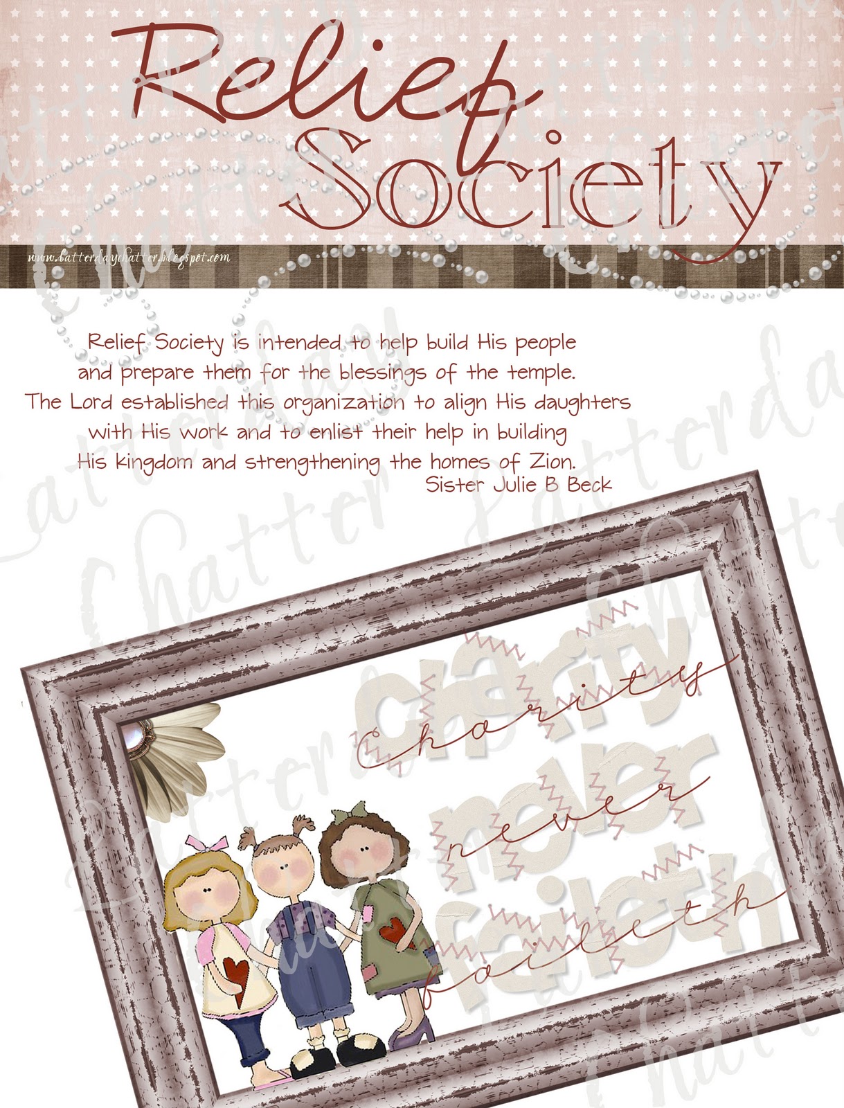 Latter day Chatter Relief Society Binder Cover 2 Latter day Chatter Relief Society Binder Cover 2