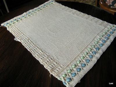 Free Knitting Pattern - Feathers Dish Towel from the Bath Free