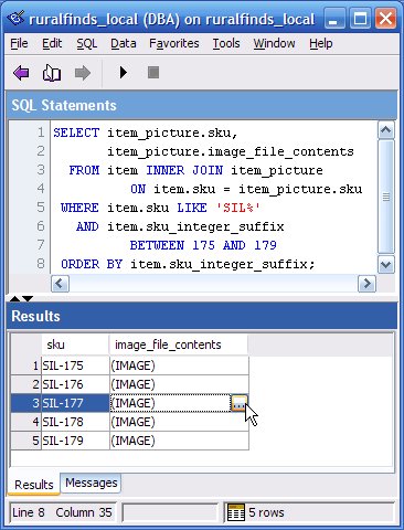 SQL Anywhere: Image Preview in ISQL