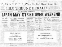 Japan May Strike Over Weekend - Hilo Tribune Herald, November 30, 1941