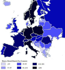 Map of Europe Heavy Metal