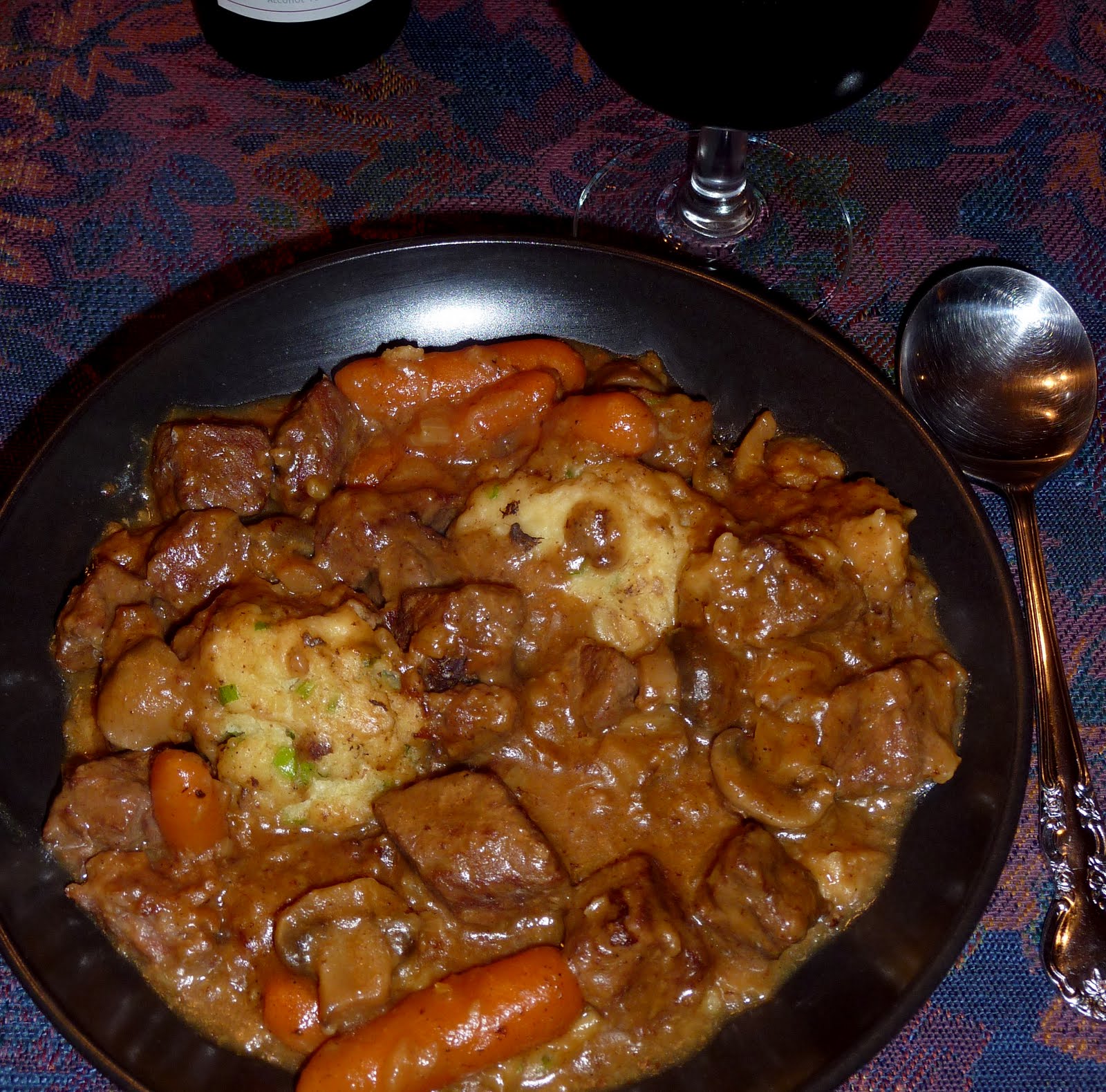 A Savory Table BeefAle Stew with GreenOnion Buttermilk Dumplings