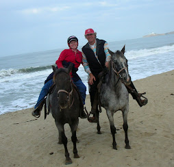 Horse-back riding on the beach in California