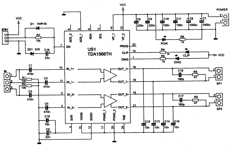 TDA1566 Car Audio Power Ampliﬁer - Another Electronics Circuit