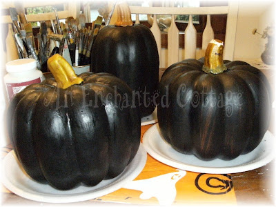 Step 4 pumpkins painted black