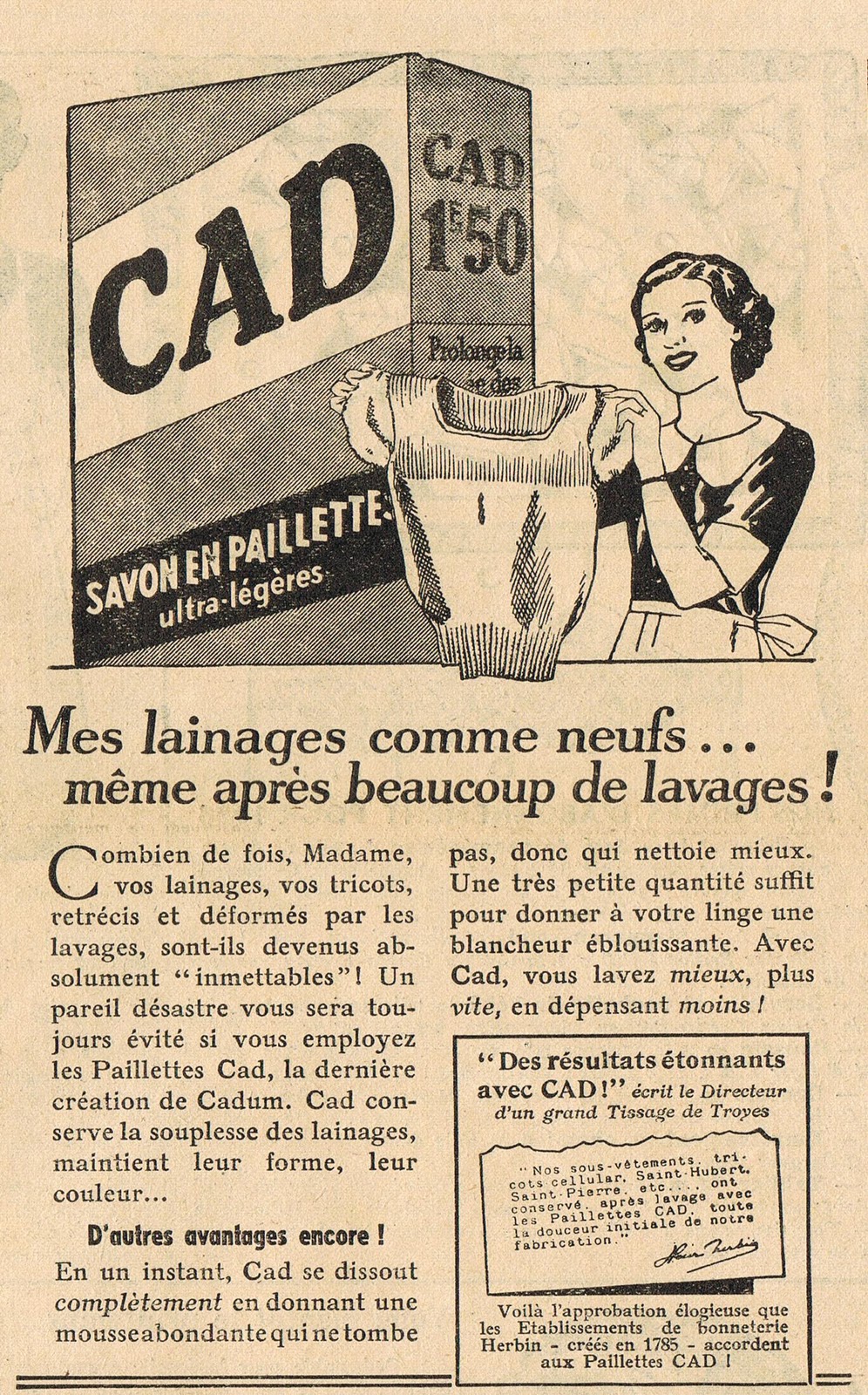 Courcôme au passé et au présent La publicité entre 1930 1940 Les