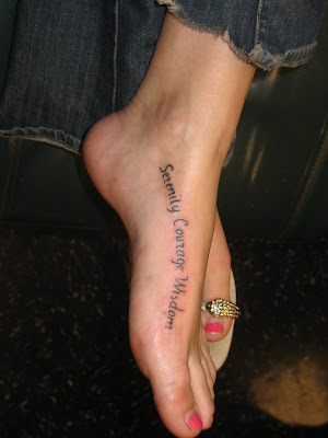 Serenity, Courage, Wisdom, Foot Tattoo