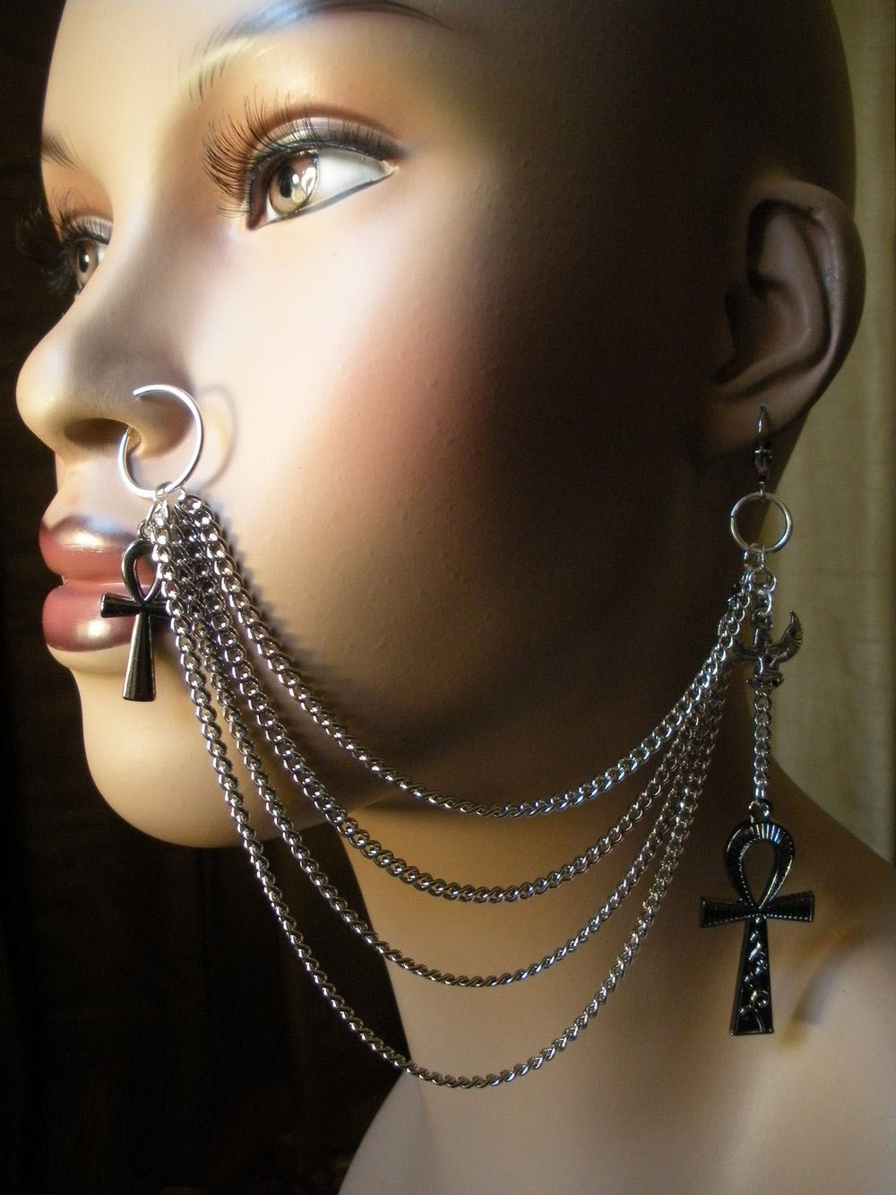 New Tribal Ear to Nose Chains Available Variant Soul Jewelry
